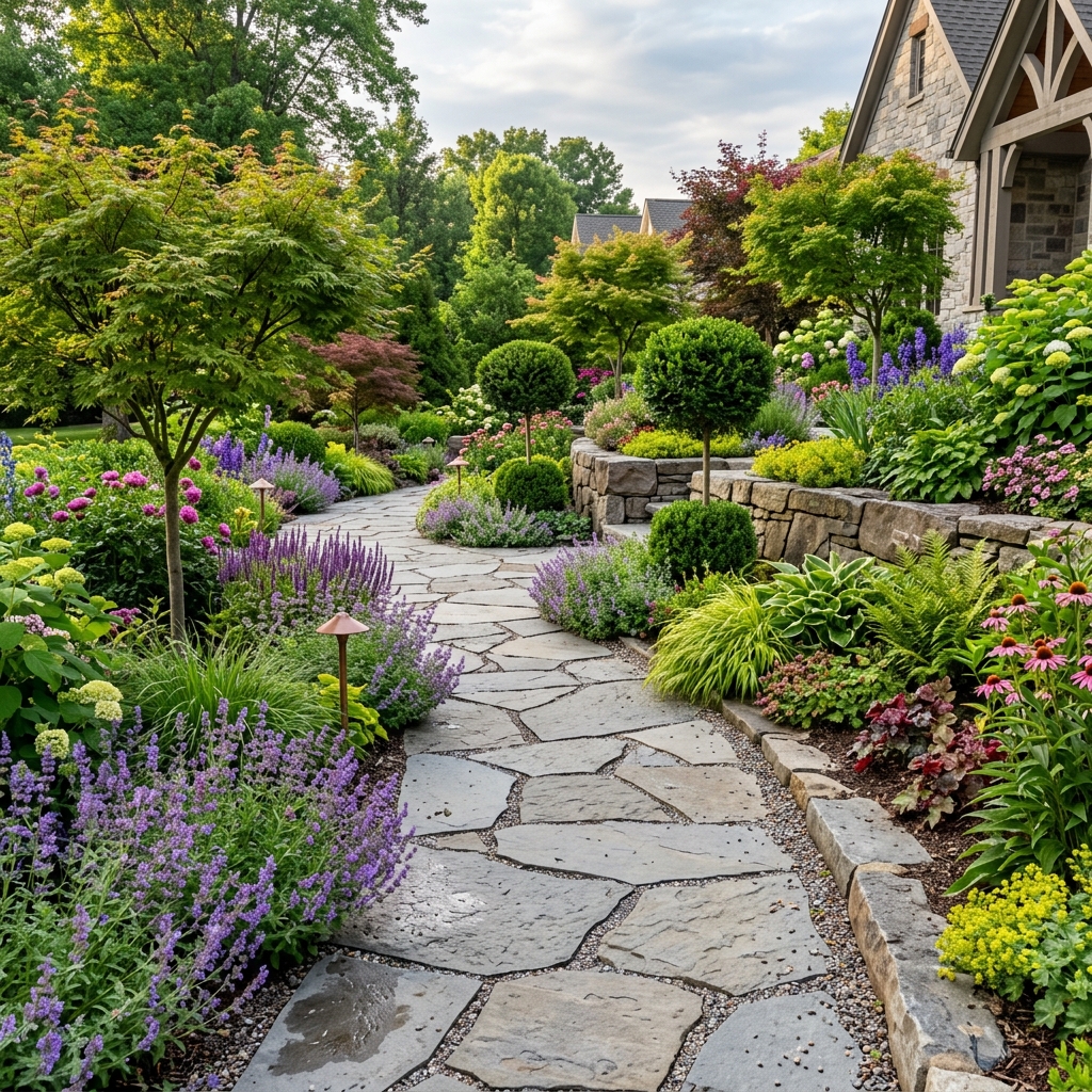 Beautiful landscaping layout